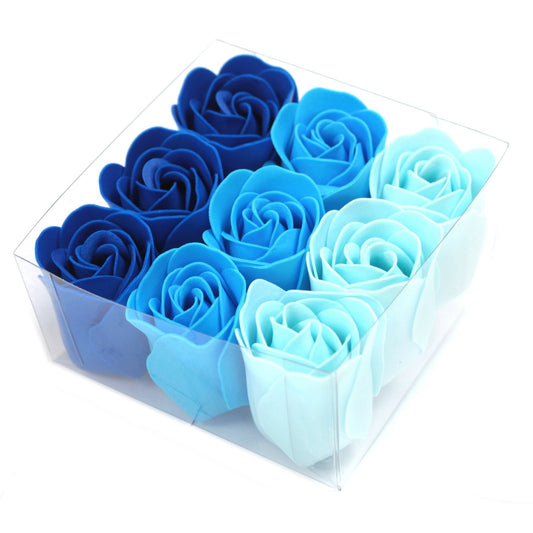 Set de 9 flores de Sabão - rosas Azul