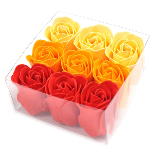 Set de 9 flores de Sabão - rosas Pêssego