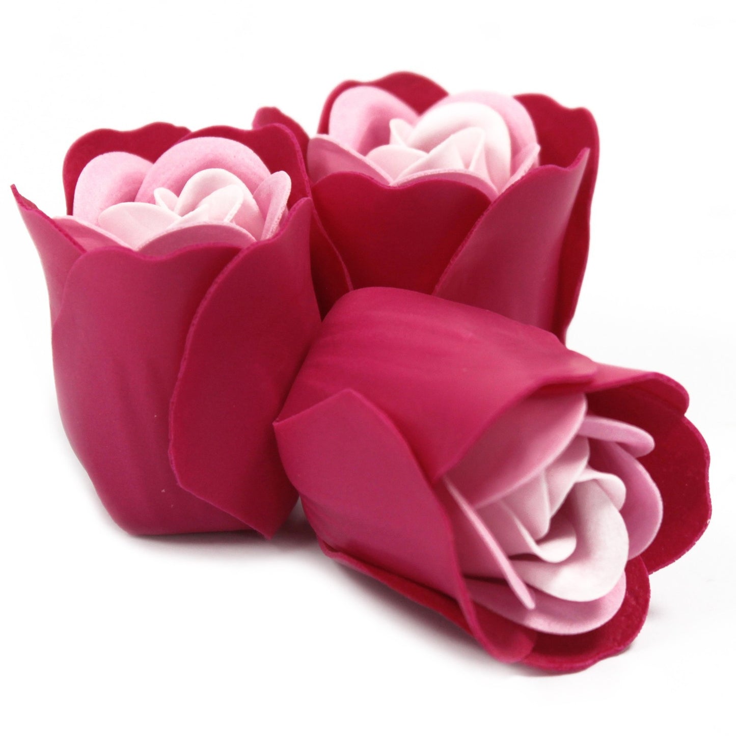 Set de 3 flores de Sabão Caixa Coração - rosas rosa