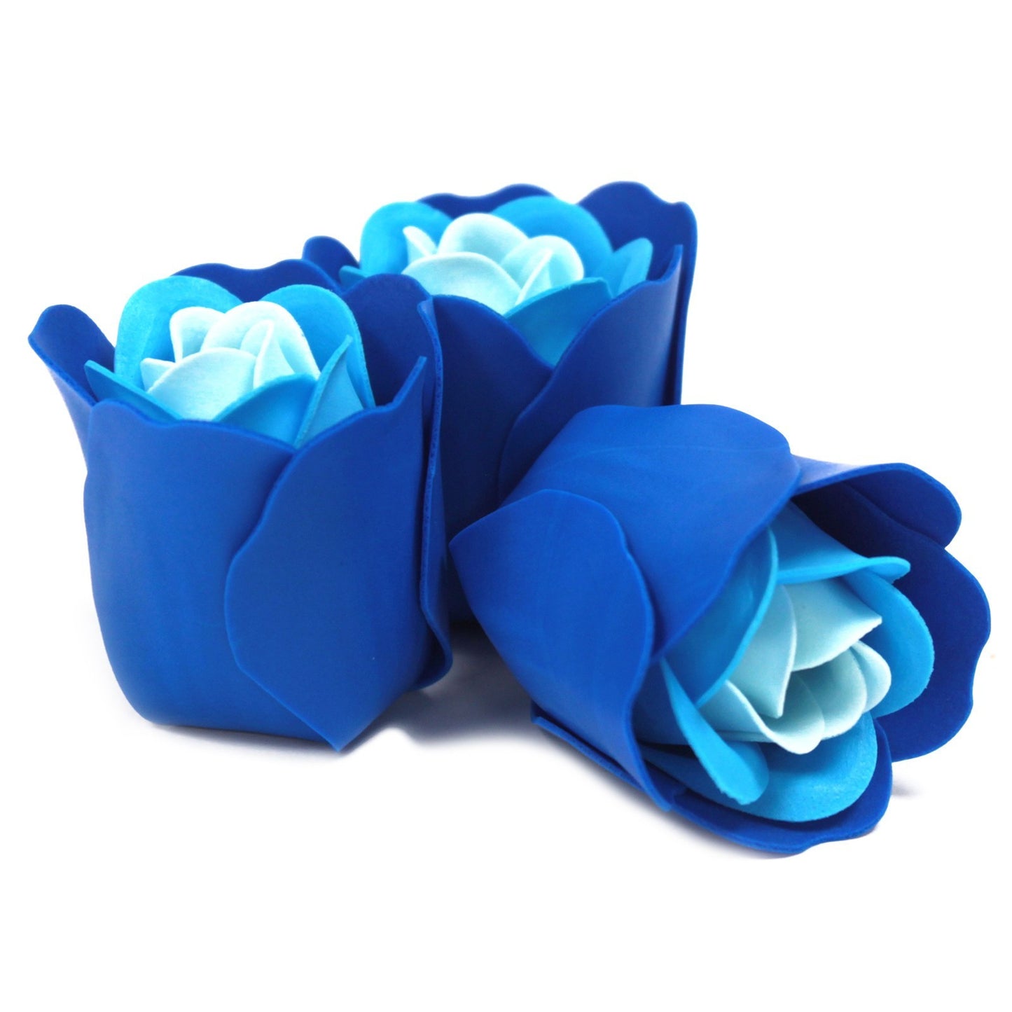 Set de 3 flores de Sabão Caixa Coração - rosas Azul