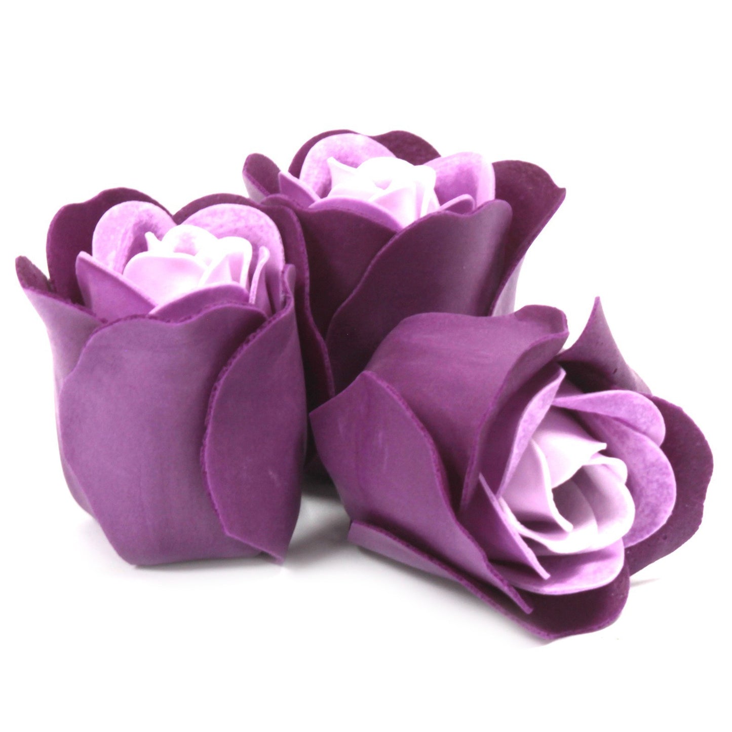 Set de 3 flores de Sabão Caixa Coração - rosas lavanda