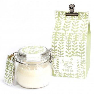 Velas em Jarra de Vidro - White Fig