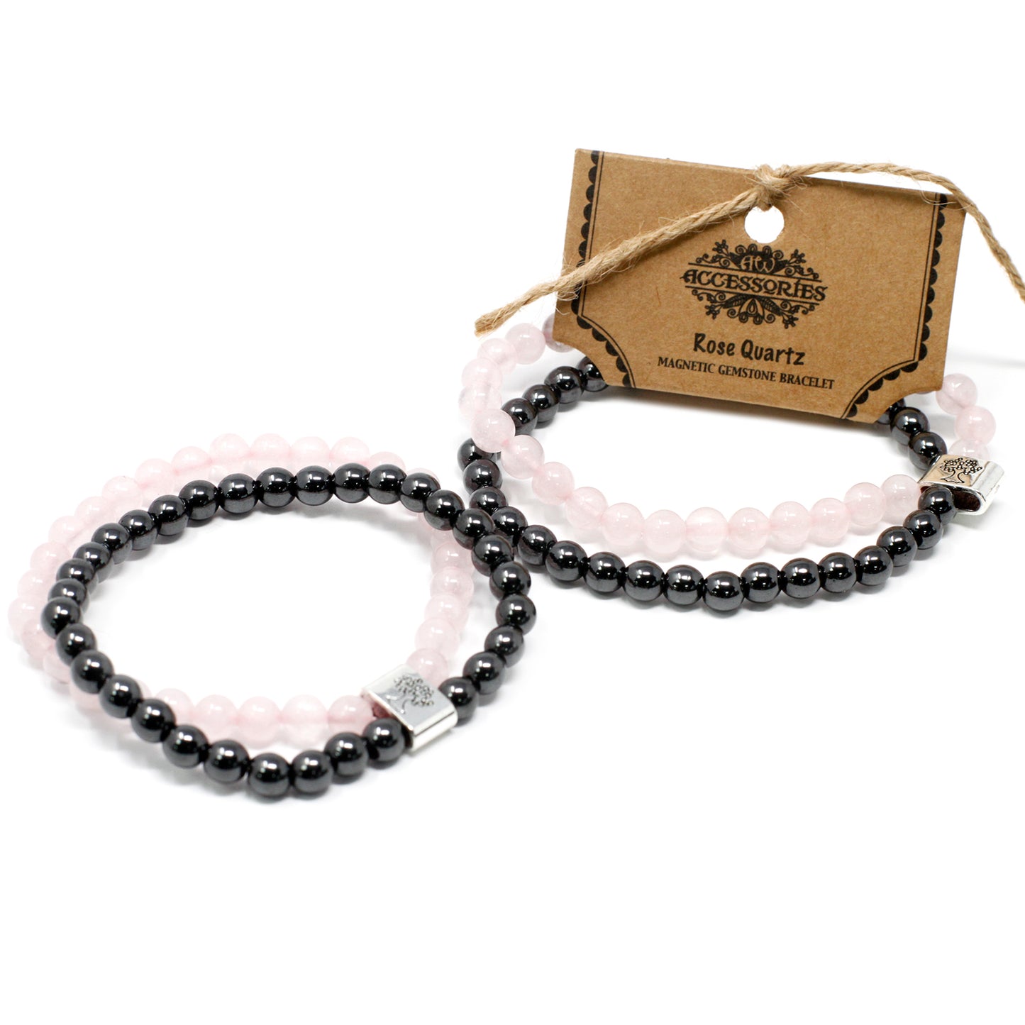 Pulseira de Pedras Preciosas Magnéticas - Quartzo rosa