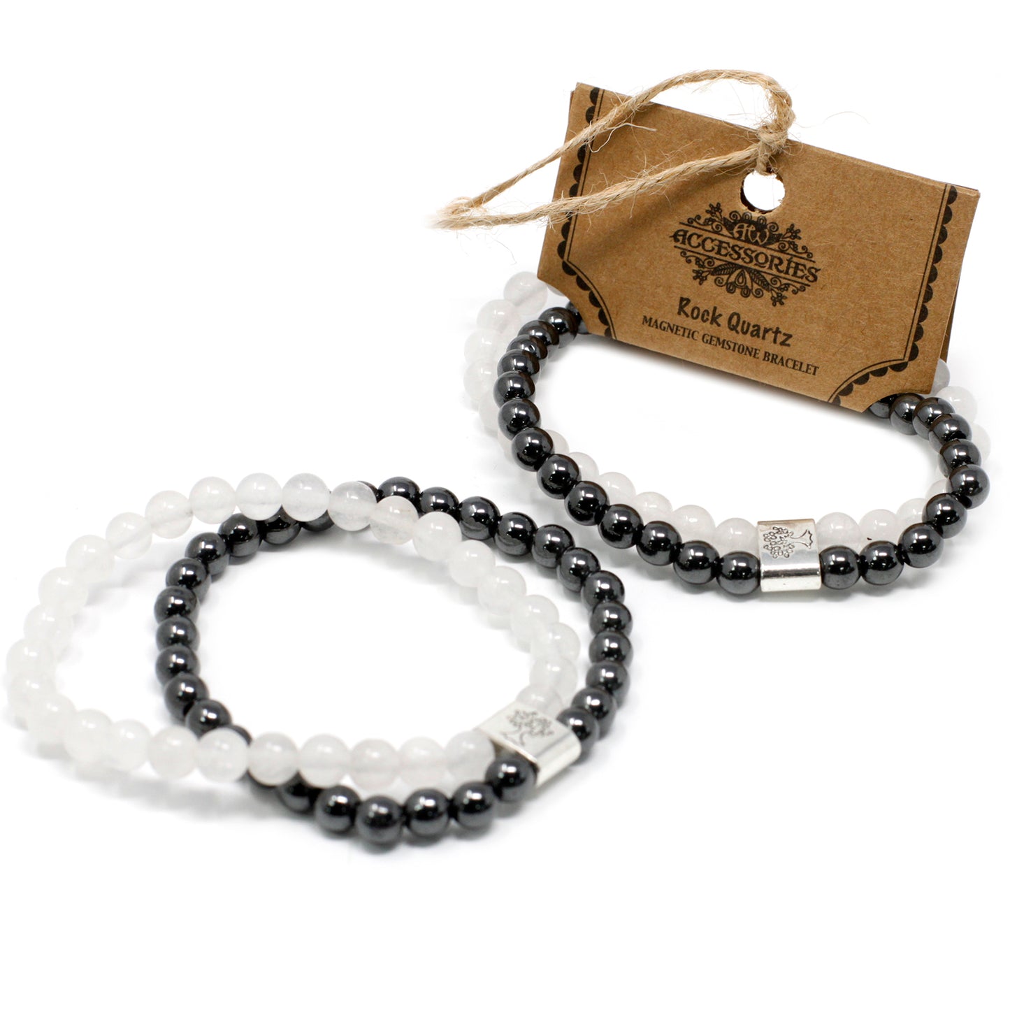 Pulseira de Pedras Preciosas Magnéticas - Quartzo Branco