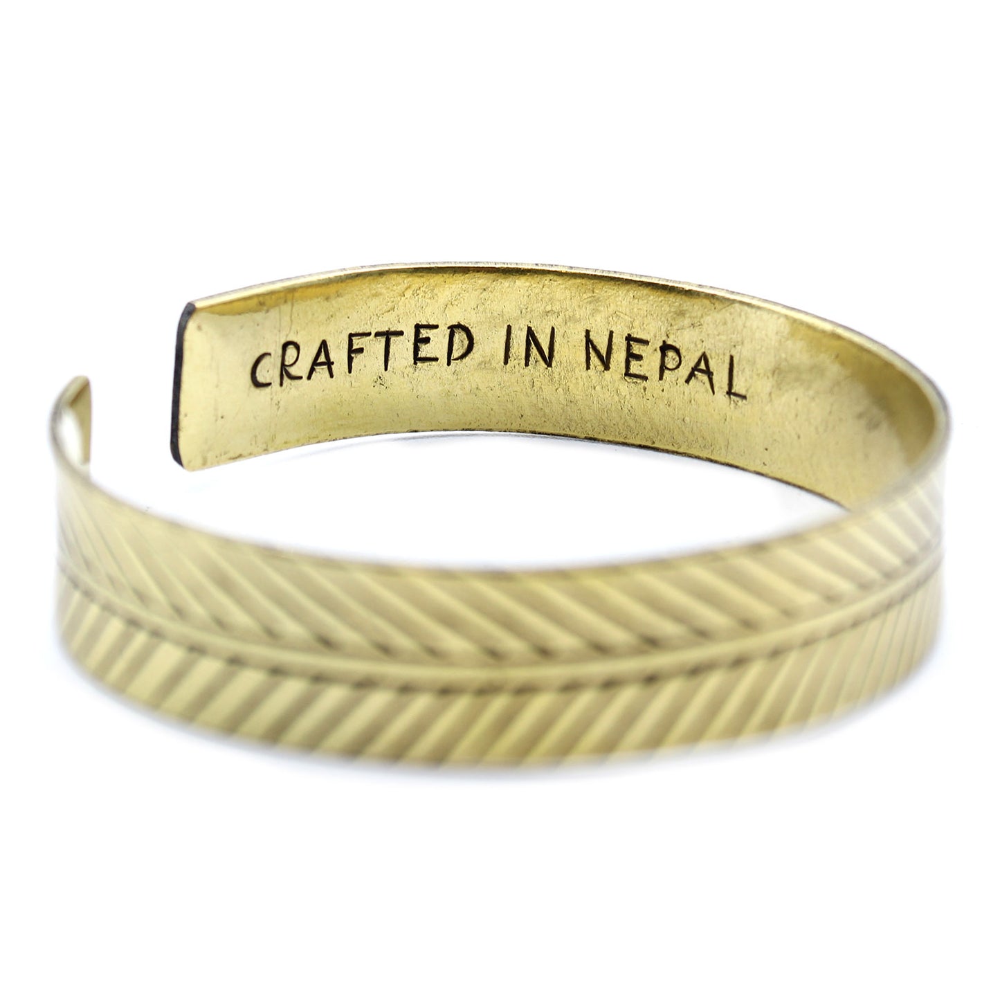 Pulseira Tibetana de latão - Folha Tribal ampla