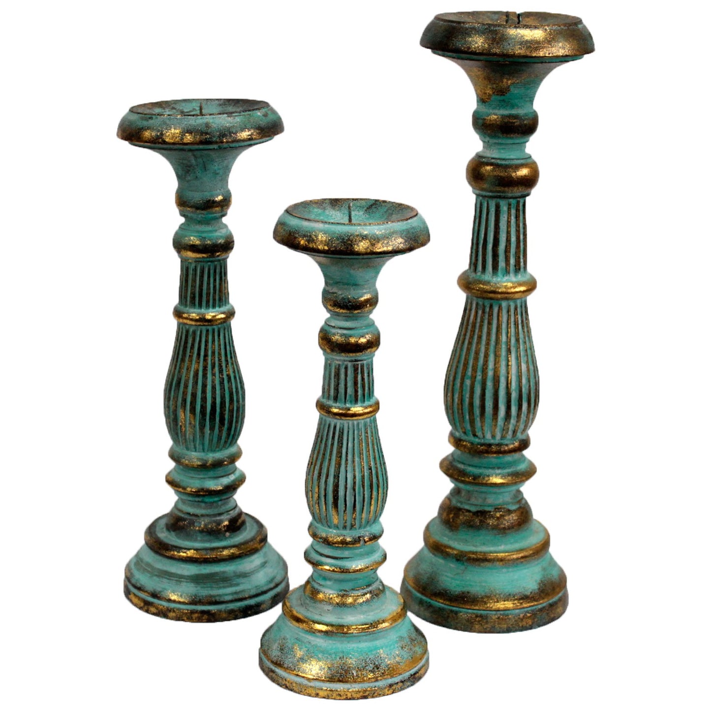 Candelabro Pequeno - Turquesa Gold