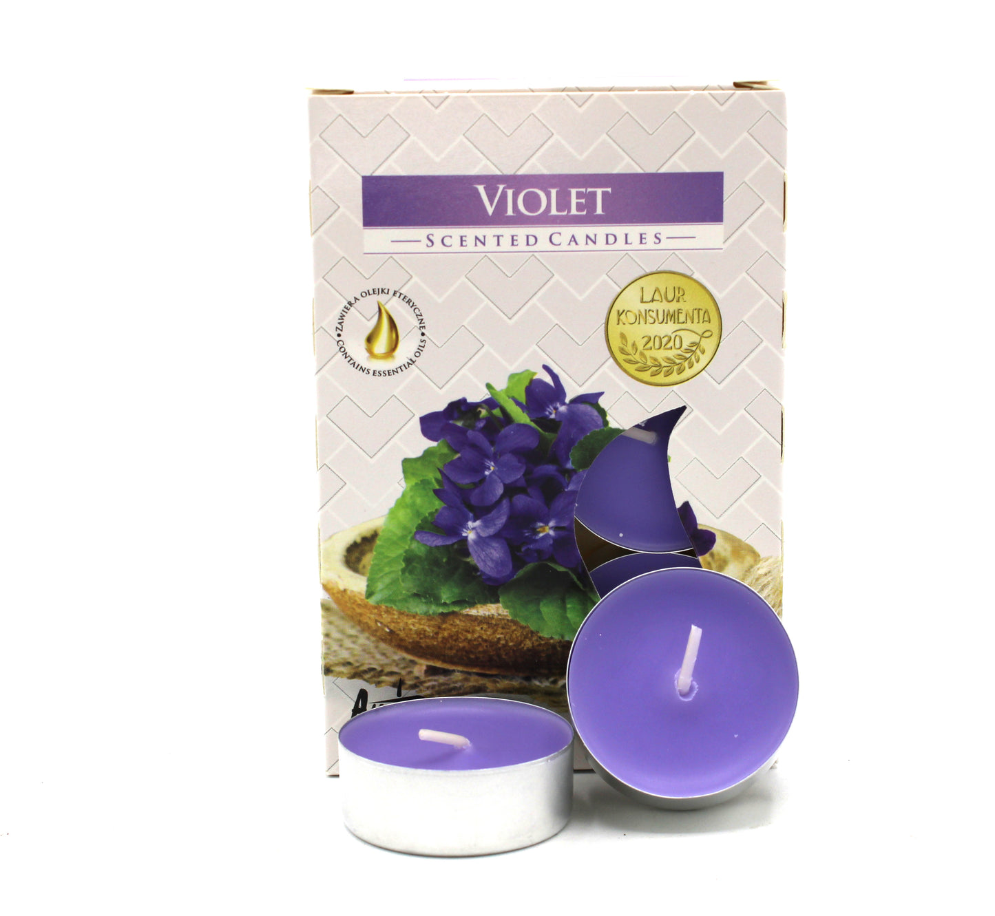 1x Set de 6 Velas de chá Perfumadas - Violeta