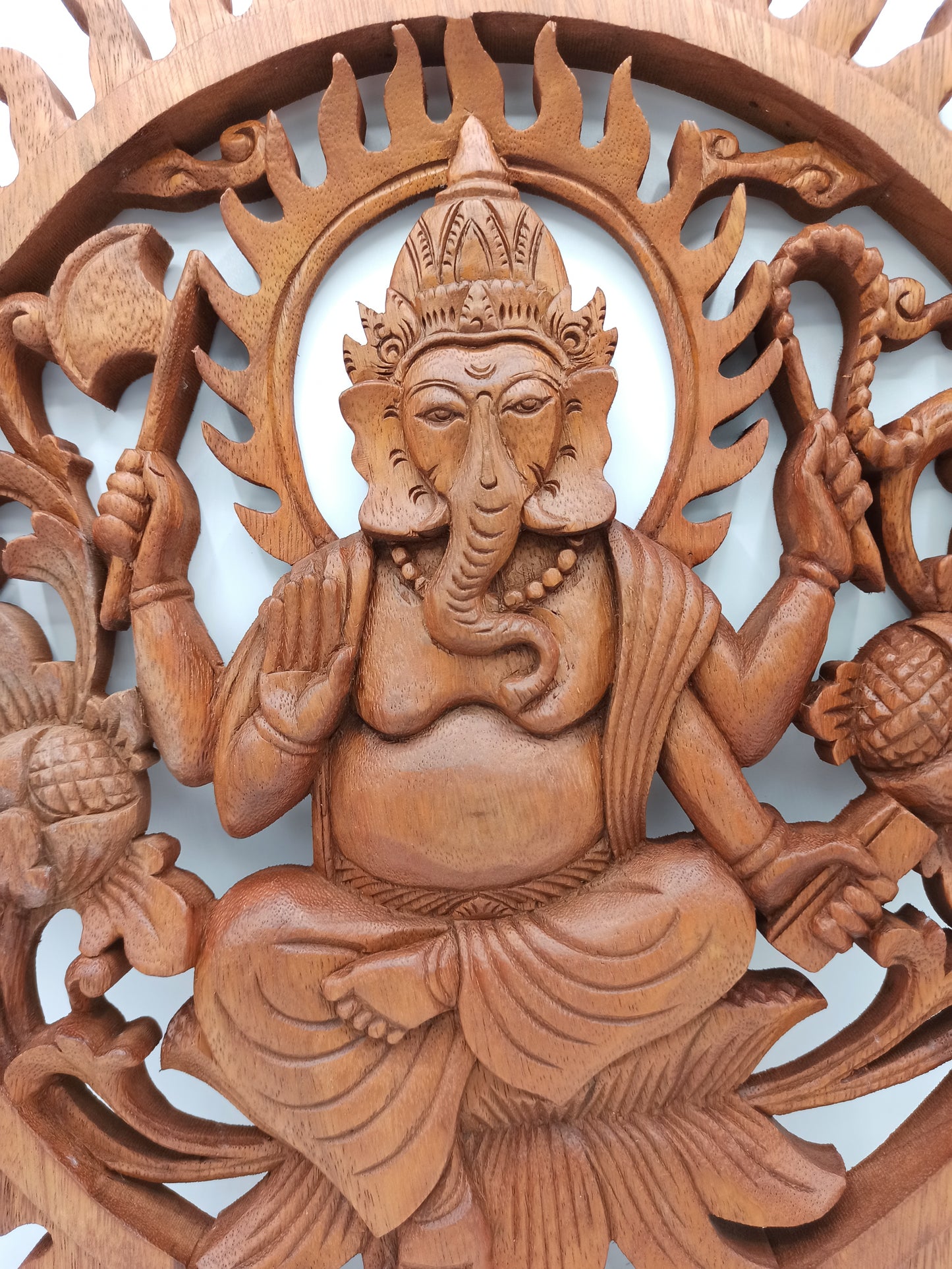 painel de madeira - Ganesh 40cm