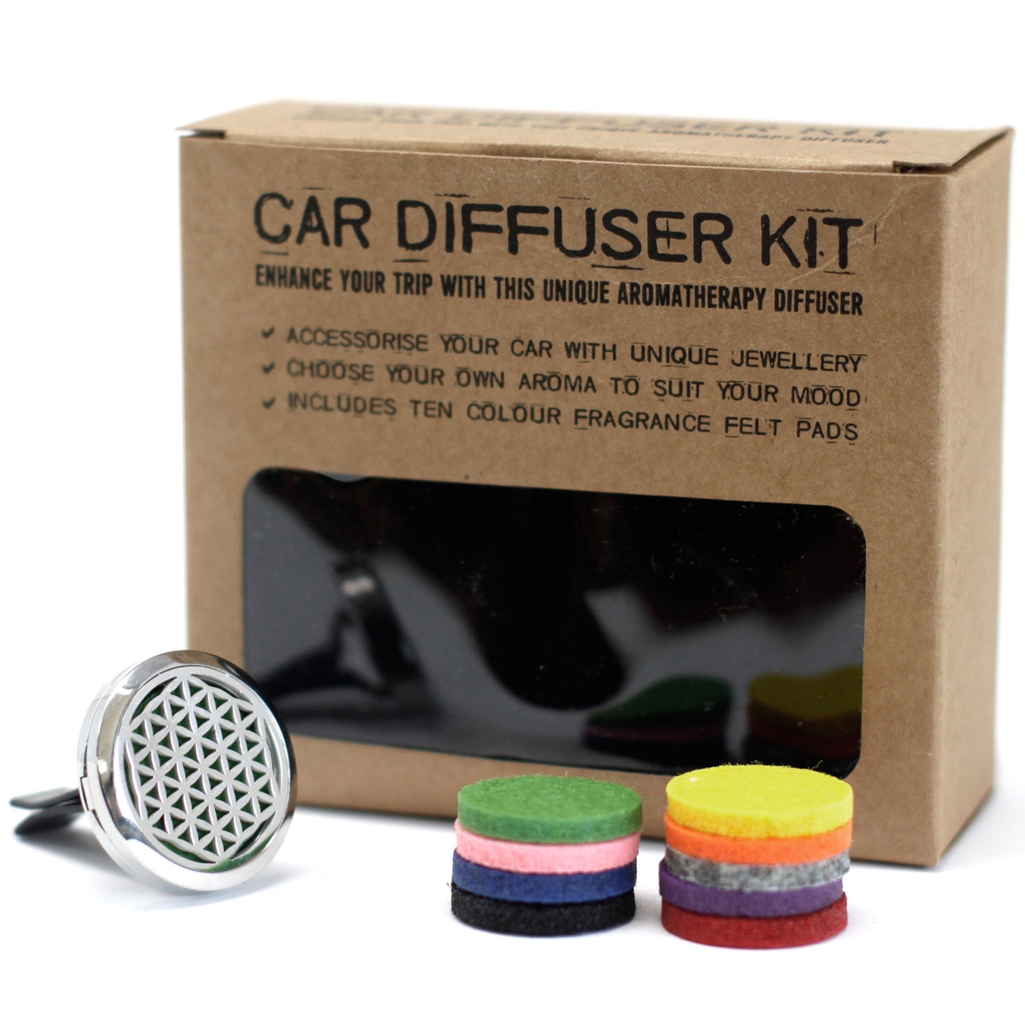 Kit difusor para carro -a flor da vida - 30mm