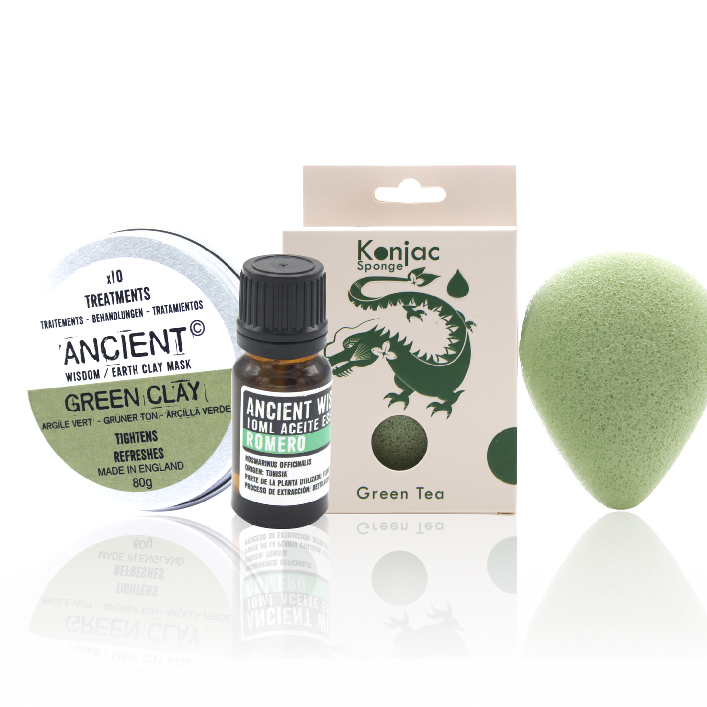 Kit - Esponja Konjac , argila e óleo essencial