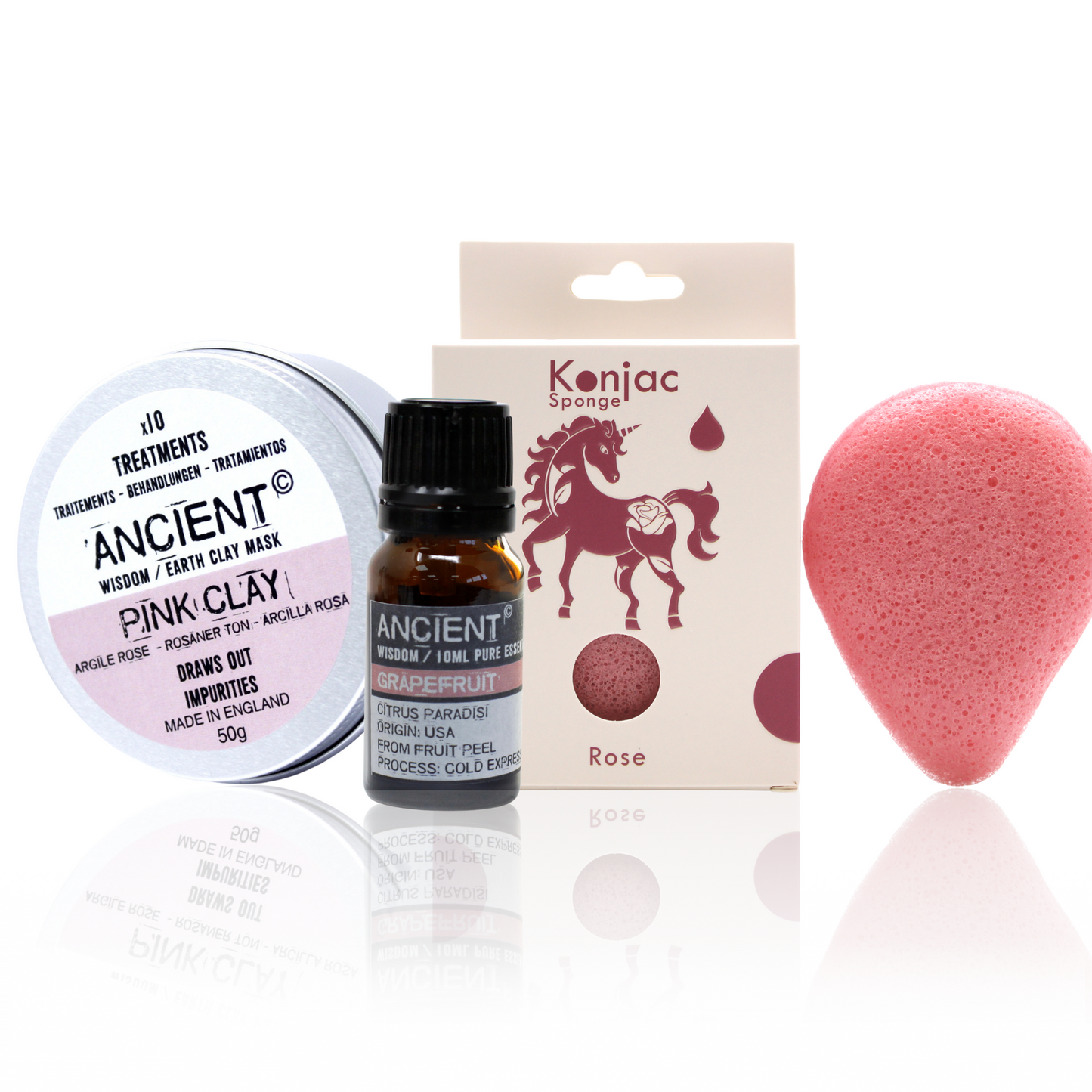 Kit - Esponja Konjac , argila e óleo essencial