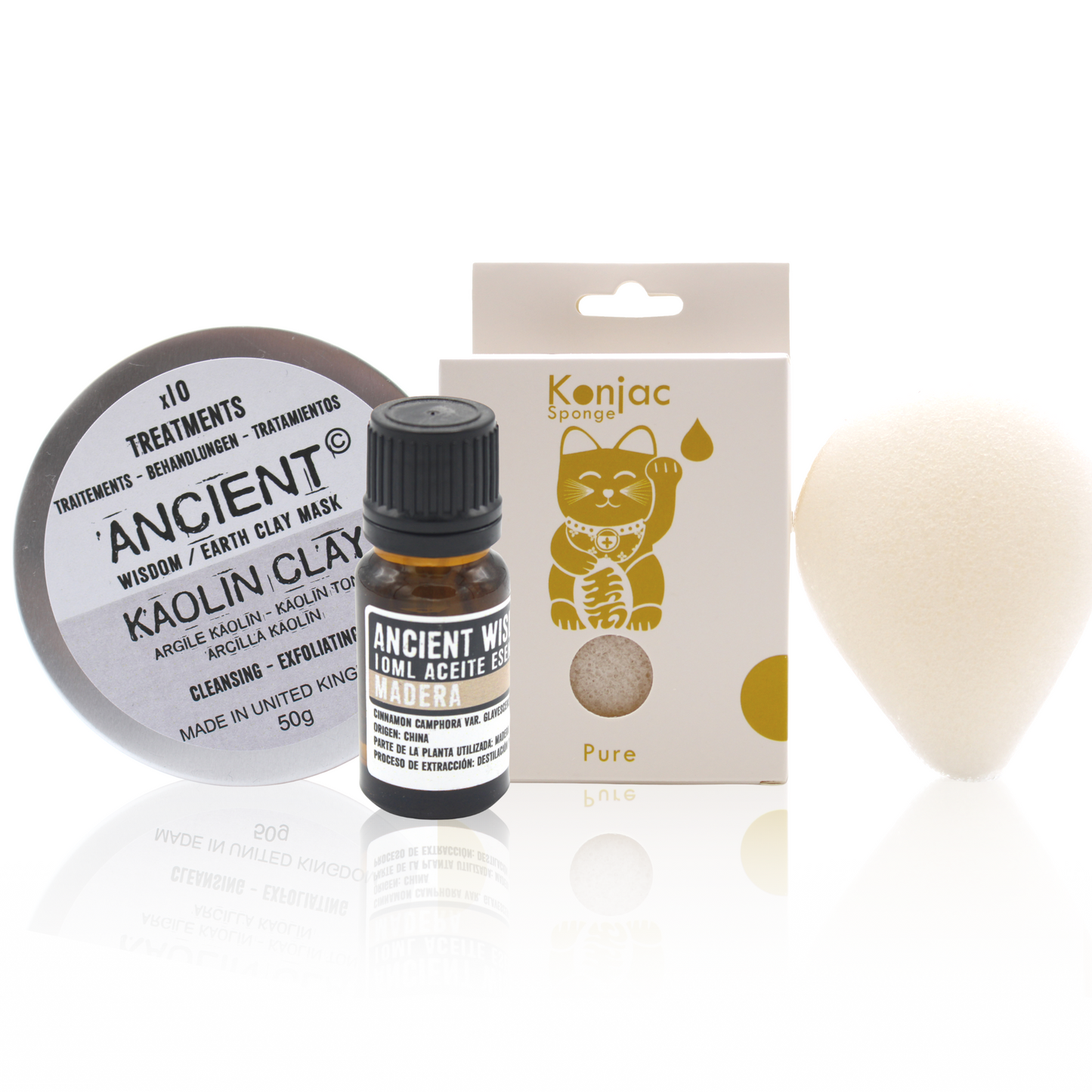 Kit - Esponja Konjac , argila e óleo essencial